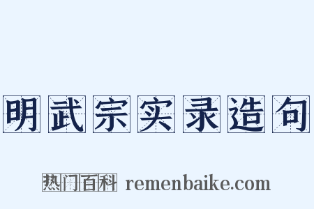 明武宗实录造句是什么意思的图片